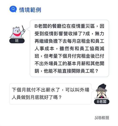 公司解雇、资遣员工范例情境